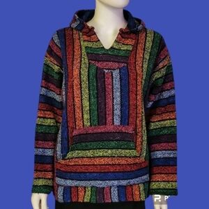 Cienfuego Rainbow Baja Rug Mexican Iguana Poncho Unisex Hoodie